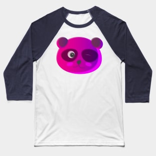 Glitch Panda Neon Face Baseball T-Shirt